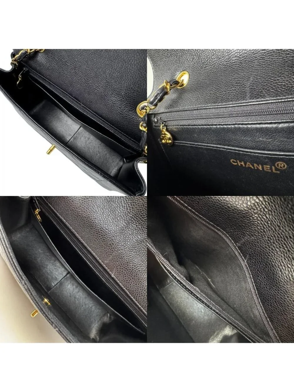 Chanel Diana Flap Quilted 25 Caviar Leather Chain Shoulder Bag